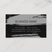 Makeup Hair Style Moderner Grauer Pinselstrich Visitenkarte (Rückseite)