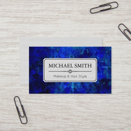 Makeup Hair Style Modernes Blau Abstrakt Visitenkarte (Vorderseite/Rückseite Beispiel)