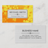 Makeup Hair Style Modernes Retro-Blumenmuster #6 Visitenkarte (Vorne/Hinten)