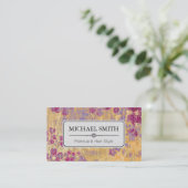 Makeup Hair Style Modernes Vintages Blumenmuster Visitenkarte (Stehend Vorderseite)