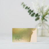 Makeup Hair Stylist New Tech Chartreuse Budget Visitenkarte (Stehend Vorderseite)