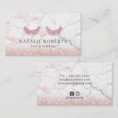 Makeup & Hair Stylist Rose Gold Glitzer Marmor Visitenkarte (Vorne/Hinten)
