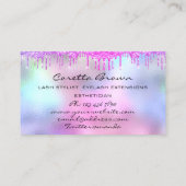 Makeup Hair Termin Erinnerung Rosa Tropfen Visitenkarte (Rückseite)