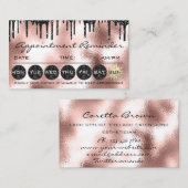 Makeup Hair Termin Erinnerung Schwarze Punches Visitenkarte (Vorne/Hinten)