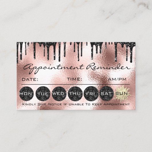 Makeup Hair Termin Erinnerung Schwarze Punches Visitenkarte (Vorderseite)