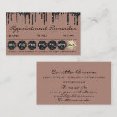 Makeup Hair Termin Erinnerung Schwarzer Glitzer Visitenkarte (Vorne/Hinten)