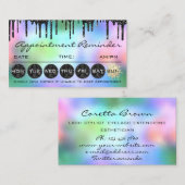 Makeup Hair Termin Erinnerung Schwarzer Glitzer Visitenkarte (Vorne/Hinten)