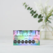 Makeup Hair Termin Erinnerung Schwarzer Glitzer Visitenkarte (Stehend Vorderseite)