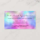 Makeup Hairs Lashes Glitzer Tropfen Scheren Rosa Visitenkarte (Rückseite)