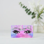 Makeup Hairs Lashes Glitzer Tropfen Scheren Rosa Visitenkarte (Stehend Vorderseite)