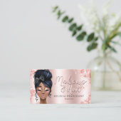 Makeup HairStylist Glitter Rose Gold Referral Card (Stehend Vorderseite)