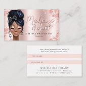 Makeup HairStylist Glitter Rose Gold Referral Card (Vorne/Hinten)