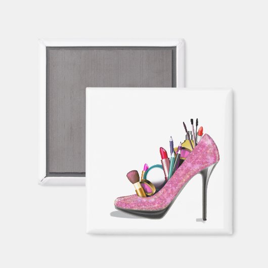 Makeup High Heels Stillettos Magnet (Vorderseite/Rückseite)