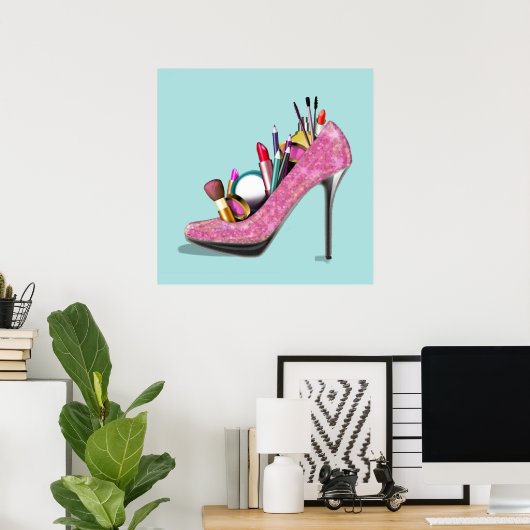 Makeup High Heels Stillettos Poster (Heimbüro)