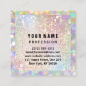 Makeup Holograph Einzigartiger Glitzer Eyeash Logo Quadratische Visitenkarte (Rückseite)