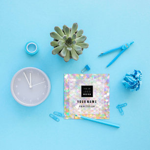 Makeup Holograph Einzigartiges Eyeash Logo Quadratische Visitenkarte