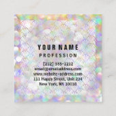 Makeup Holograph Einzigartiges Eyeash Logo Quadratische Visitenkarte (Rückseite)