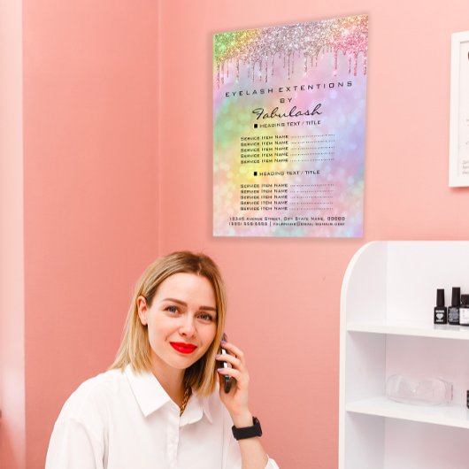 Makeup Holograph Salon Rose Price List Drips Flyer