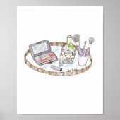 Makeup Illustration Antique Makeup Tray Mode Poster (Vorne)
