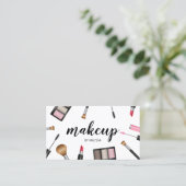 Makeup Illustration Makeup Artist Cosmetologe Visitenkarte (Stehend Vorderseite)