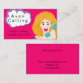Makeup Independent Rep Avon Business Card Visitenkarte (Vorne/Hinten)