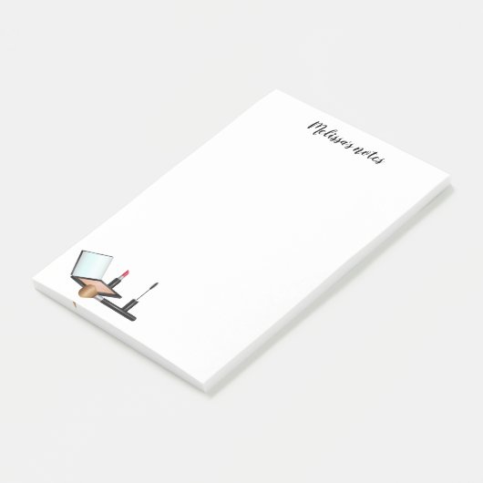 Makeup-Items-Kit mit benutzerdefiniertem Titel Post-it Klebezettel (angewinkelt)