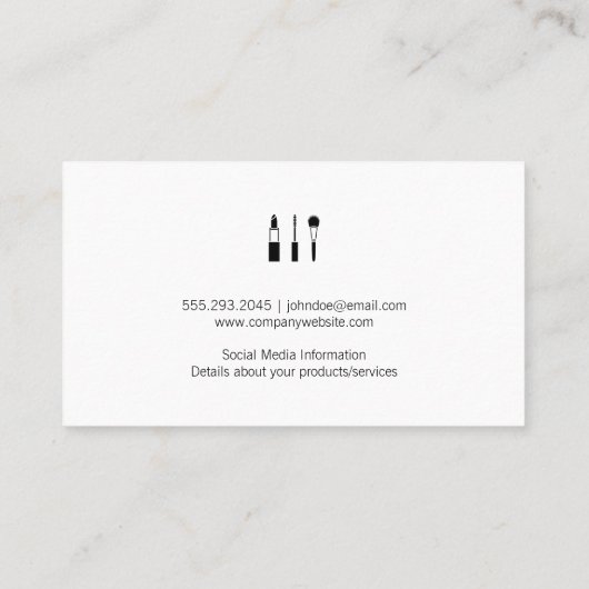 Makeup Kit und Eyelashes Visitenkarte (Rückseite)