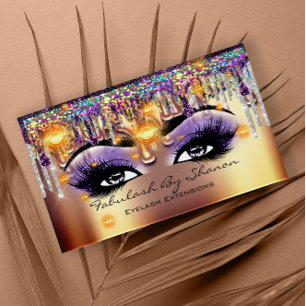 Makeup Künstler Future Eyelash Gold Tropfen Holog Visitenkarte