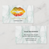Makeup Künstler Gold Lips Salon Schönheitspflege M Visitenkarte (Vorne/Hinten)
