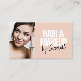 Makeup Künstler Haar Foto fett Skript rot Rosa Visitenkarte