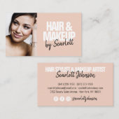 Makeup Künstler Haar Foto fett Skript rot Rosa Visitenkarte (Vorne/Hinten)