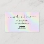Makeup Künstler Haarstylistin holografische Tropfe Visitenkarte (Rückseite)