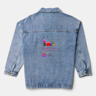 Makeup Künstler hinzufügen Namen Website E-Mail-Te Jeansjacke