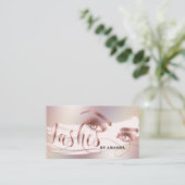 Makeup Künstler Lash Eyebrow Eyes Lashes Rose Gold Visitenkarte (Stehend Vorderseite)