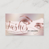 Makeup Künstler Lash Eyebrow Eyes Lashes Rose Gold Visitenkarte (Vorderseite)