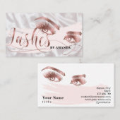 Makeup Künstler Lash Eyebrow Eyes Lashes Rose Gold Visitenkarte (Vorne/Hinten)