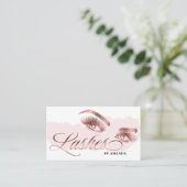 Makeup-Künstler Lash Eyebrow Lashes Marble Rose Go Visitenkarte (Stehend Vorderseite)