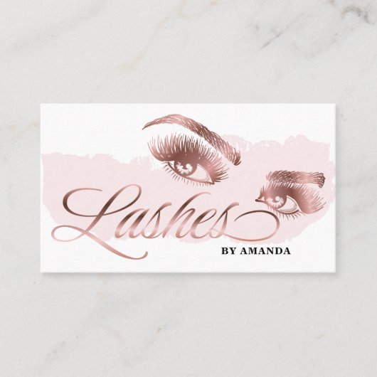 Makeup-Künstler Lash Eyebrow Lashes Marble Rose Go Visitenkarte (Vorderseite)