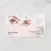Makeup-Künstler Lash Eyebrow Lashes Marble Rose Go Visitenkarte (Rückseite)