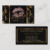 Makeup-Künstler mit Marmor-Gold-Akzenten Visitenkarte (Vorne/Hinten)