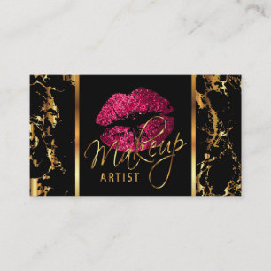 Makeup-Künstler mit Marmor- und rosa-goldenen Akz Visitenkarte