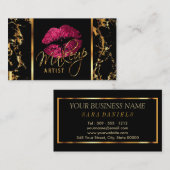Makeup-Künstler mit Marmor- und rosa-goldenen Akze Visitenkarte (Vorne/Hinten)