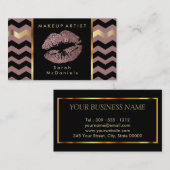 Makeup-Künstler mit Zickzack Goldakzenten Visitenkarte (Vorne/Hinten)