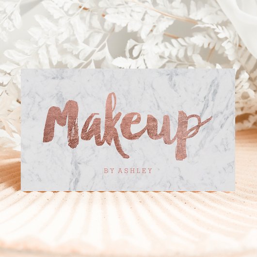 Makeup Künstler moderne Rose Gold Typografie Marmo Visitenkarte