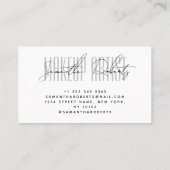 Makeup Künstler moderne Typografie Skript weiß Visitenkarte (Rückseite)