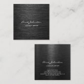 Makeup-Künstler Schwarz gebürstetes Metall Quadratische Visitenkarte (Vorne/Hinten)