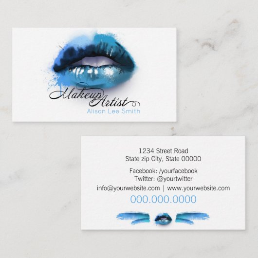 Makeup-Künstler Visitenkarte (Vorne/Hinten)