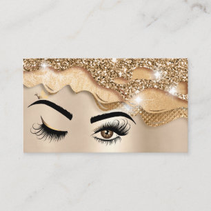 Makeup-Künstler Wink Eye Beauty Salon Tropfen Gold Visitenkarte