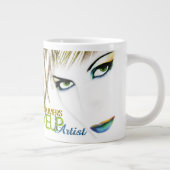 Makeup Künstlerin mit Peacock Feather Jumbo Jumbo-Tasse (Rechts)