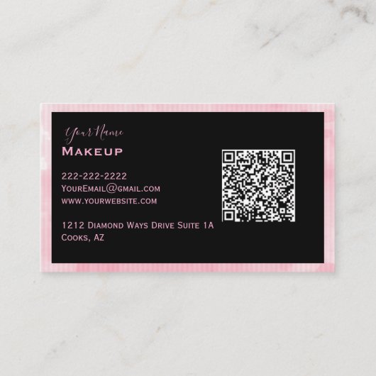 Makeup Lady Pink Visitenkarte (Rückseite)